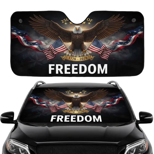 Bald Eagle American Flag 1776-2026 Freedom - USA 250th Anniversary Car Upgrade Car Sunshade