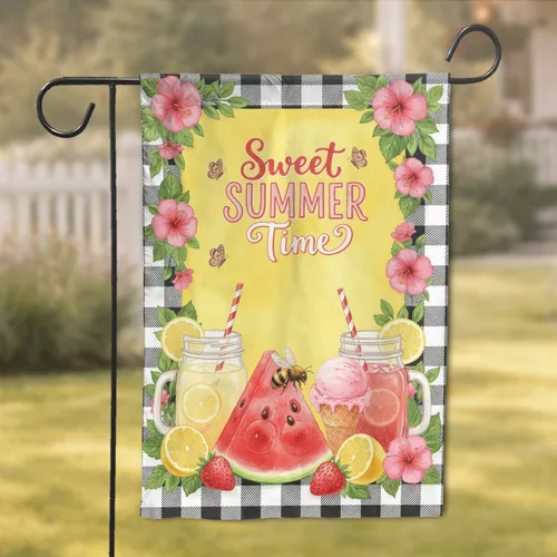Sweet Summer Time Watermelon Lemonade Ice Cream - Summer Home Decor Gift Garden Flag