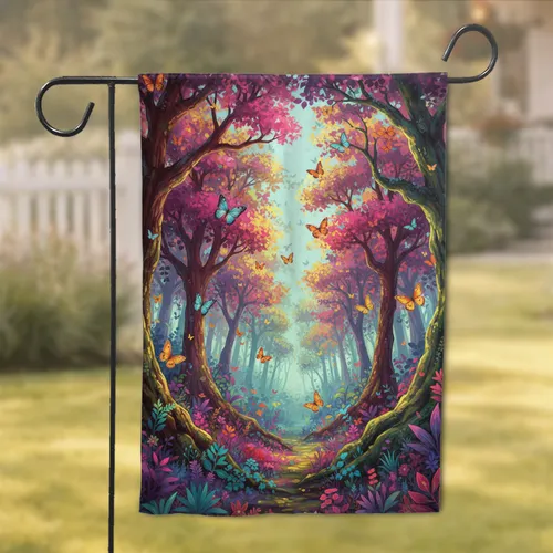 Forest Butterflies Flora - Nature Lover Home Decor Gift Garden Flag