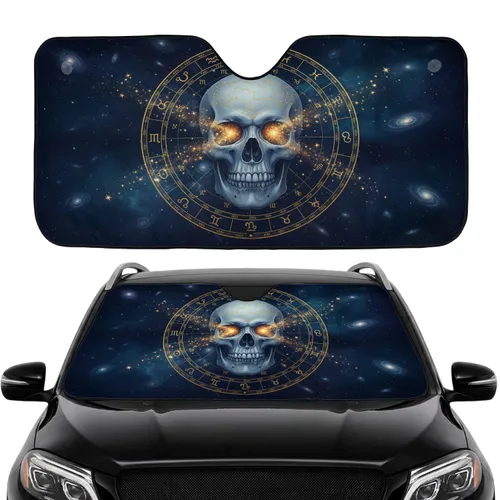 Cosmic Skull Constellation Astrolabe - Car Interior Upgrade Road Trip Gift Car Sunshade