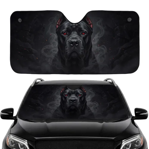 Cane Corso Dog Head Smoke Embers Stone Rock - Auto Accessory - Cane Corso Owner Gift Car Sunshade