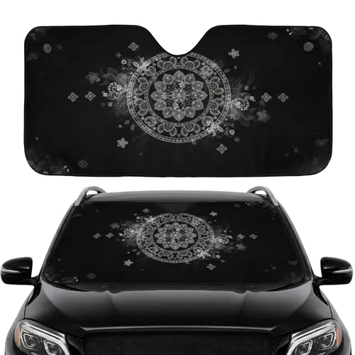 Symmetrical Distressed Paisley Floral Geometric Grunge - Car Interior Styling Upgrade Car Sunshade