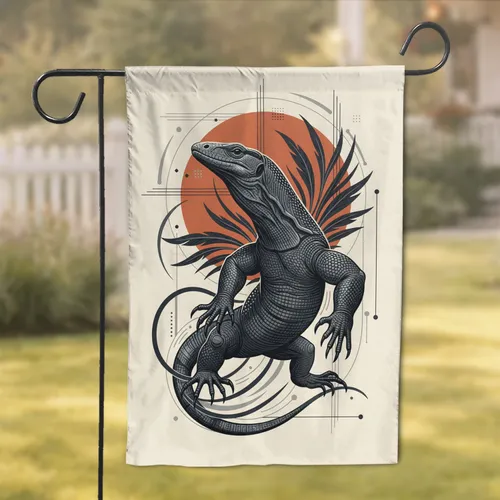 Dark Charcoal Monitor Lizard - Wildlife Lover Home Decor Gift Garden Flag