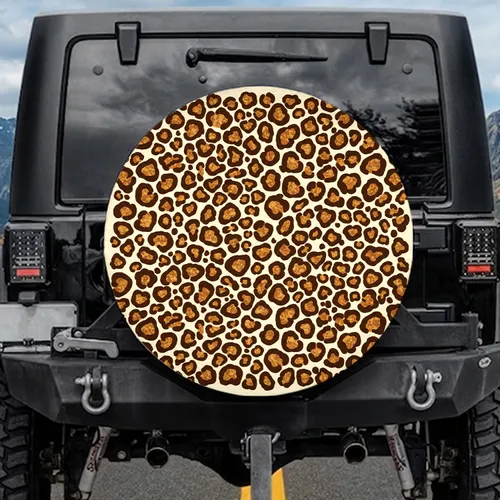 Leopard Heart Spots Home Decor Gift for Wildlife Lover Spare Tire Cover