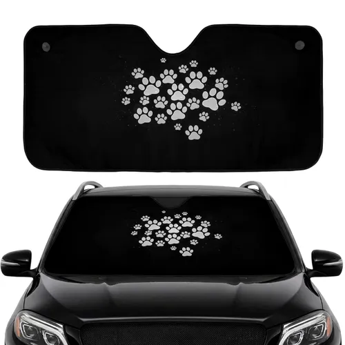 Paw Print Trail Spirit Wisps - Road Trip Travel Essentials for Pet Lovers Car Sunshade