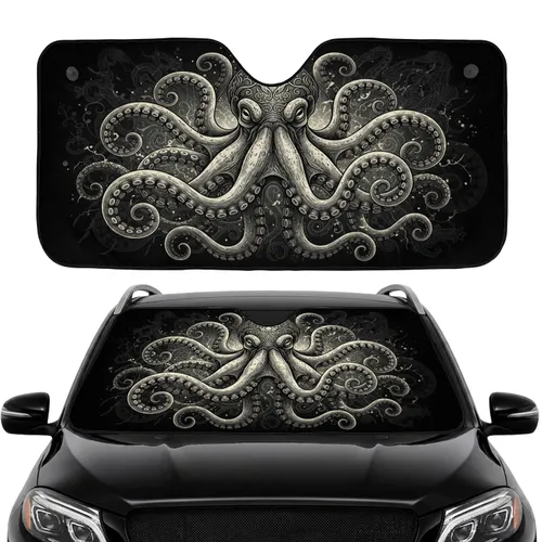 Kraken Octopus Abyssal Ruins Deep Sea - Vehicle Accessory Car Sunshade