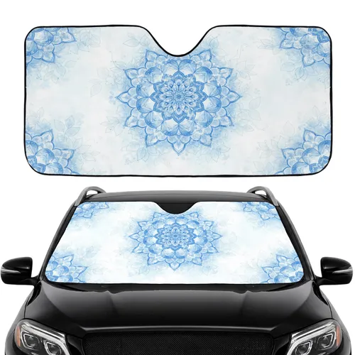 Symmetrical Floral Mandala Abstract Leaf - Car Interior Upgrade Road Trip Commute Accessory Car Sunshade