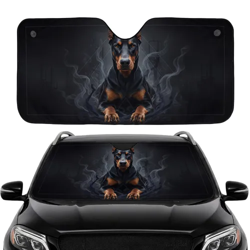 Majestic Doberman Pinscher Intense Eyes - Car Interior Upgrade for Doberman Lover Car Sunshade