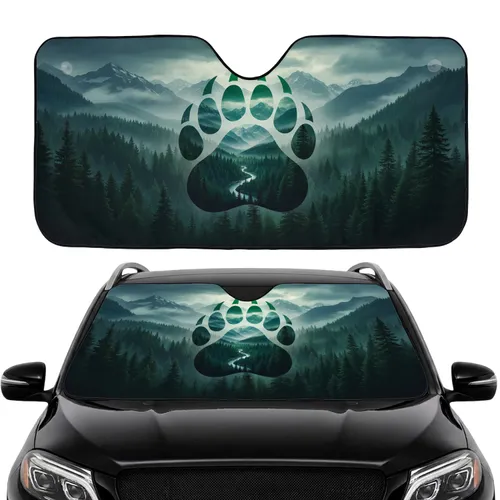 Bear Paw Forest Mountain Landscape - Road Trip Car Interior Upgrade Car Sunshade