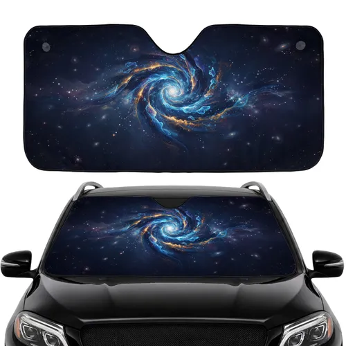 Bioluminescent Cosmic Nebula Vortex - Car Interior Upgrade Travel Accessory Car Sunshade
