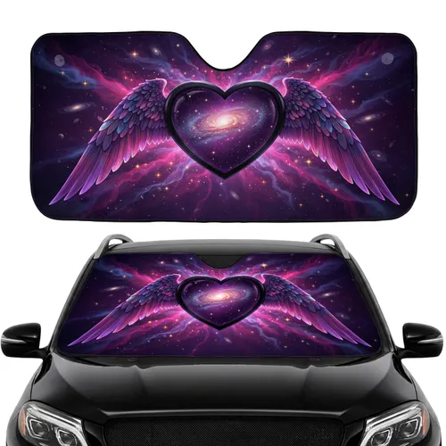 Winged Heart Galaxy Core Stars Nebulae Deep Space Vista - Auto Interior Upgrade for Travel Car Sunshade