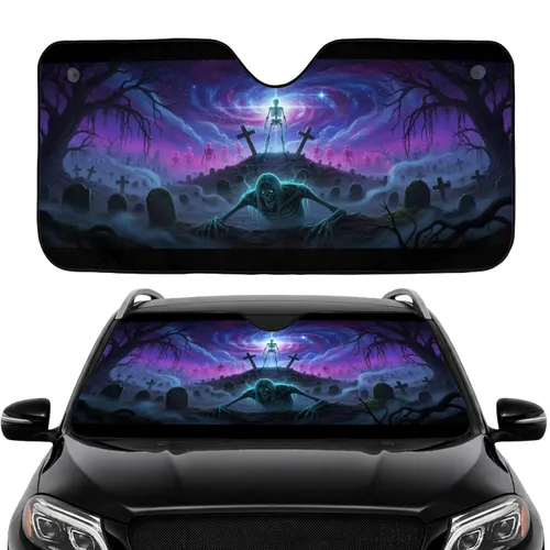 Spectral Skeleton Graveyard Cosmic Galaxy Car Interior Upgrade Car Sunshade