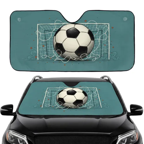 Classic Black White Soccer Ball Goal Net - Car Interior Upgrade Car Sunshade