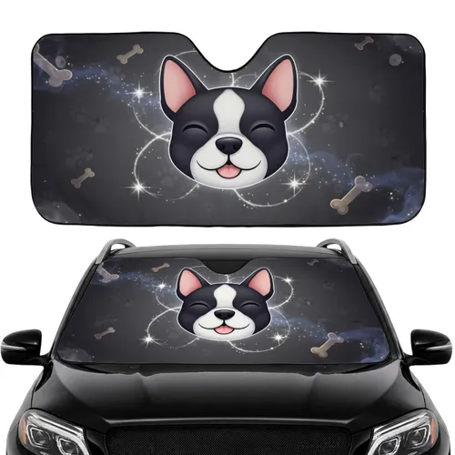 Cute Dog Face Starburst Paw Prints Bones Car Interior Upgrade Dog Lover Gift Car Sunshade