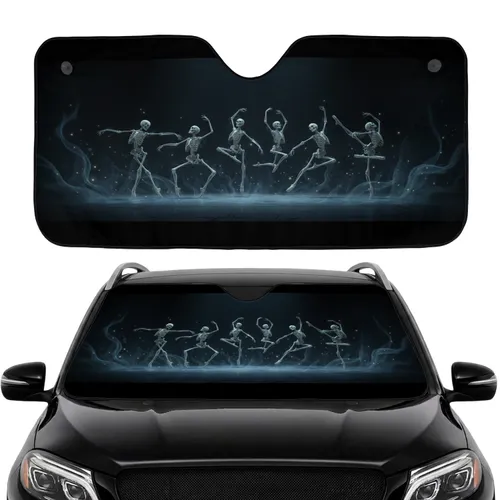 Luminous Dancing Skeletons Ethereal Mist - Car Interior Upgrade Car Sunshade