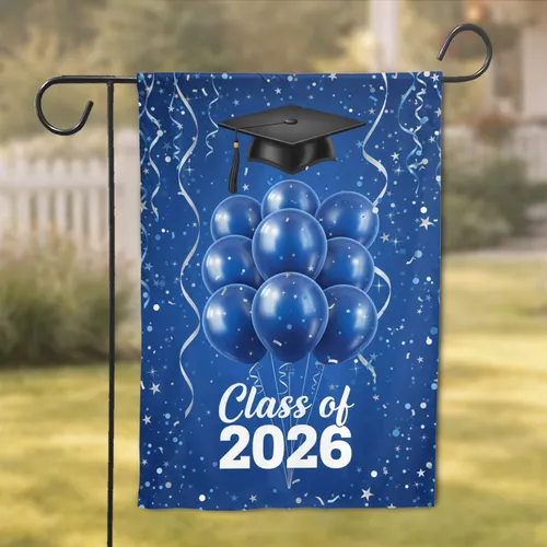 Class of 2026 Graduation Cap Balloons - Senior Grad Celebration Gift Garden Flag
