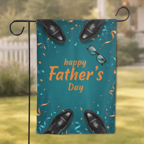 Happy Father's Day Men's Dress Shoes Eyeglasses Confetti - Father's Day Gift for Dad Garden Flag