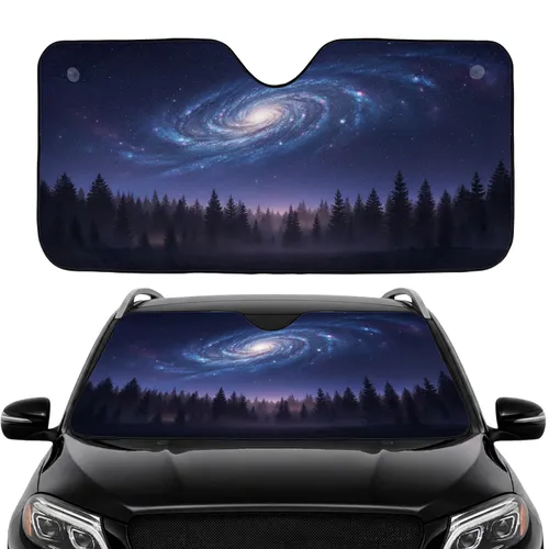 Starry Night Galaxy Forest - Car Interior Upgrade Travel Gift Car Sunshade