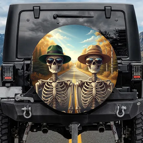 Skeletons Sunglasses Fedoras Highway - Travel Essentials for Road Trippers Spare Tire Cover