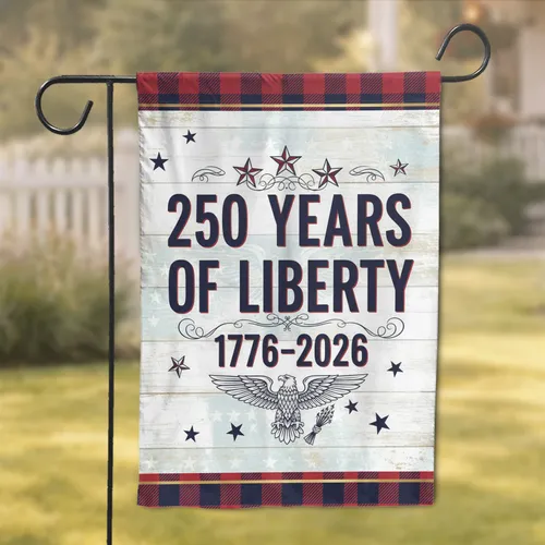 Bald Eagle Stars Liberty 250 Years - America's 250th Anniversary 1776-2026 Garden Flag