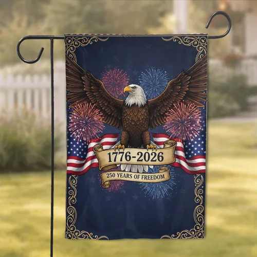 Bald Eagle American Flag 1776-2026 - USA 250th Anniversary Independence Day Gift Garden Flag