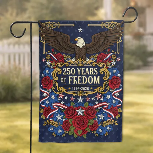 Bald Eagle American Flag 1776-2026 - USA 250th Anniversary Independence Day Garden Flag