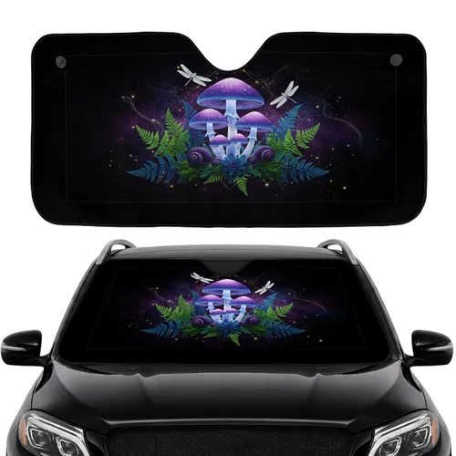 Glowing Mushroom Forest - Car Interior Upgrade Car Sunshade