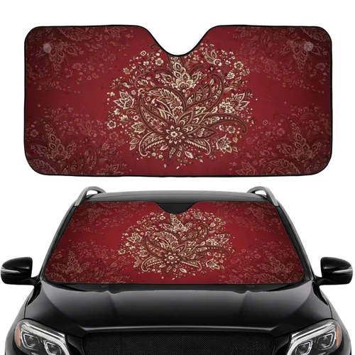 Paisley Floral Blossoms Petals - Vehicle Interior Enhancement Car Sunshade