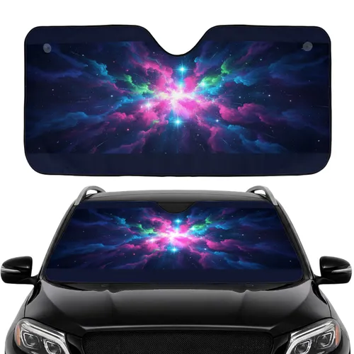 Cosmic Nebula Formation Radiating Stars Light Trails Car Interior Upgrade Car Sunshade