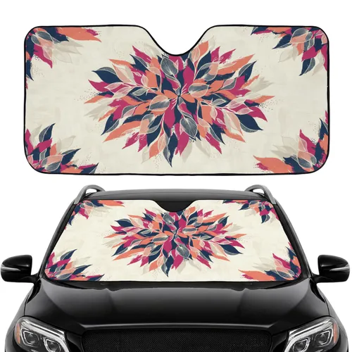 Botanical Leaves & Brushstrokes - Road Trip Essentials Car Sunshade