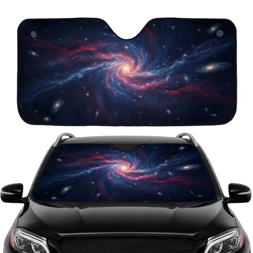 Swirling Luminous Nebula Starfield Distant Galaxies - Car Interior Upgrade Car Sunshade