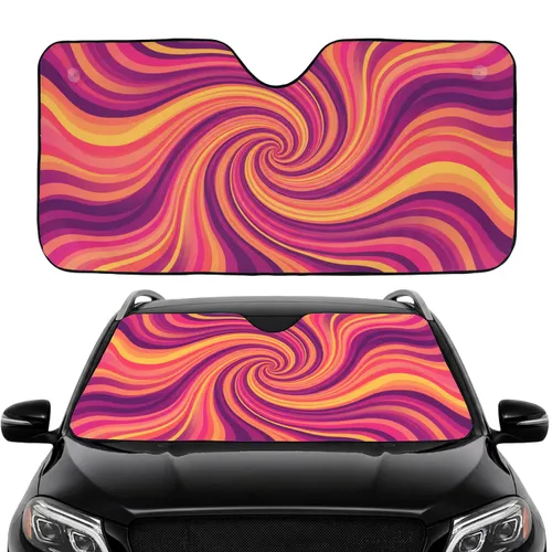 Vibrant Psychedelic Dynamic Flowing Waves Travel Comfort Accessory Car Sunshade