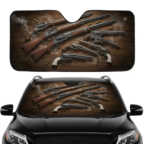 Antique Western Firearms Old West Armory - Car Interior Upgrade for History Lovers Car Sunshade