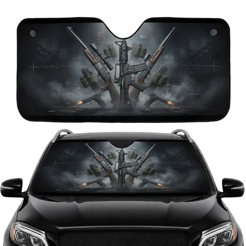 Assault Rifle Sniper Shotgun Handguns Industrial Scene - Car Interior Upgrade Car Sunshade