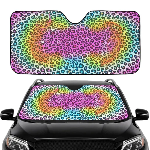 Leopard Spot Car Interior Upgrade Road Trip Travel Essential Commute Accessory Car Sunshade