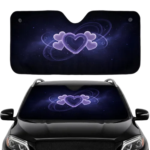 Cosmic Heart Cluster Glowing Stardust Ethereal Trails - Car Interior Upgrade Car Sunshade