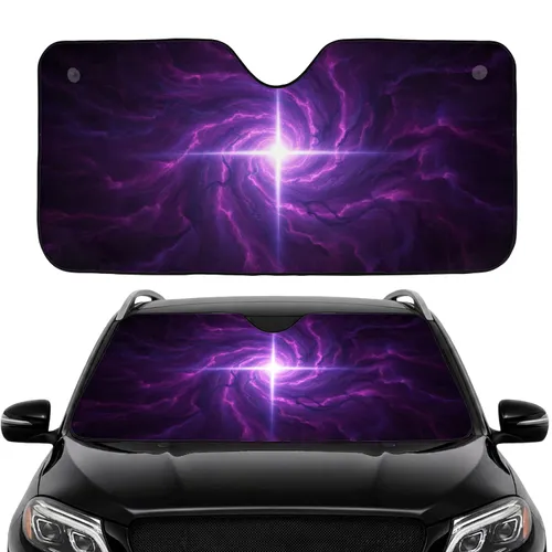 Iridescent Purple Energy Burst Cosmic Vortex Car Interior Upgrade Car Sunshade