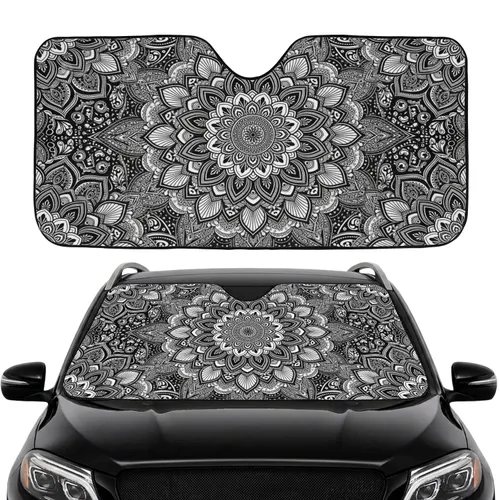 Mandala Floral Paisley Teardrop - Road Trip Car Interior Upgrade Car Sunshade
