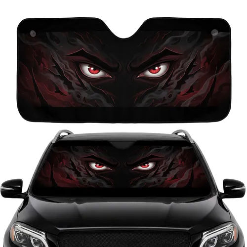 Menacing Reptilian Eyes Shadowy Swirls - Car Interior Upgrade Car Sunshade