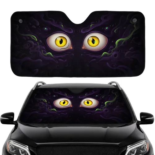 Mischievous Monster Eyes Cosmic Void Dark Fantasy Ethereal Energy - Car Interior Upgrade Car Sunshade