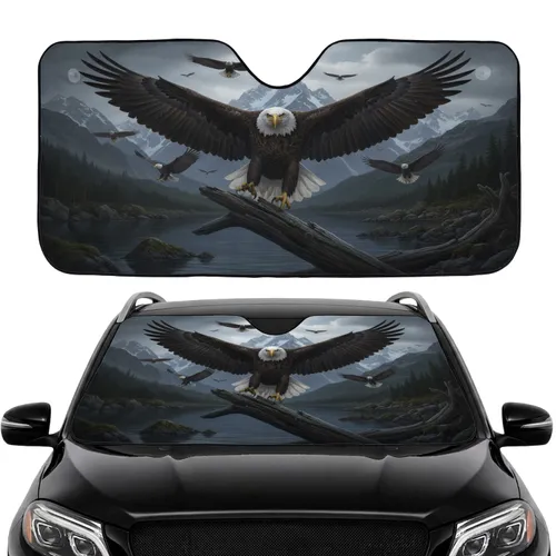 Bald Eagle Alaskan Wilderness - Road Trip Essential Wildlife Lover Gift Car Sunshade