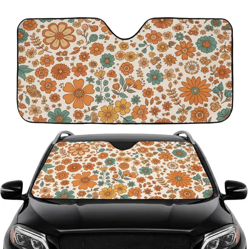 All-Over Multi-Petal Daisy Filler Flowers Foliage Car Interior Upgrade Car Sunshade