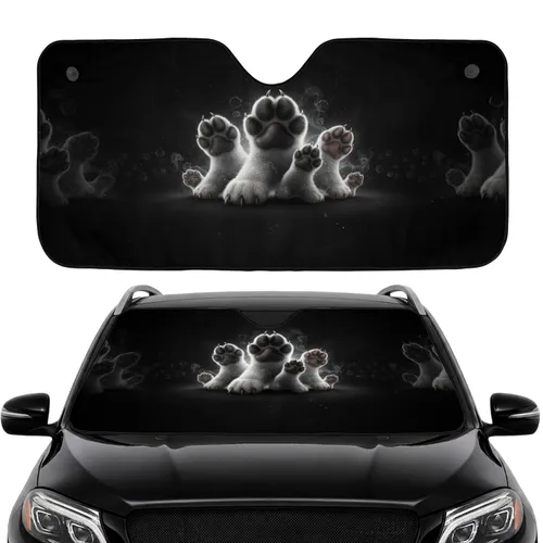 Dog Cat Paw Prints Smoke Dust Motes Road Trip Gift Travel Essentials Car Sunshade
