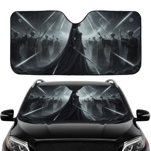 Dark Queen Sorceress Thorny Crown Sword Skeletal Legion Grand Hall - Commute Accessory Car Sunshade