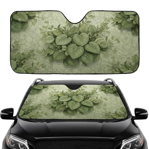 Lush Botanical Leaves Intertwined Branches Organic Vines - Car Interior Upgrade Travel Essentials Car Sunshade
