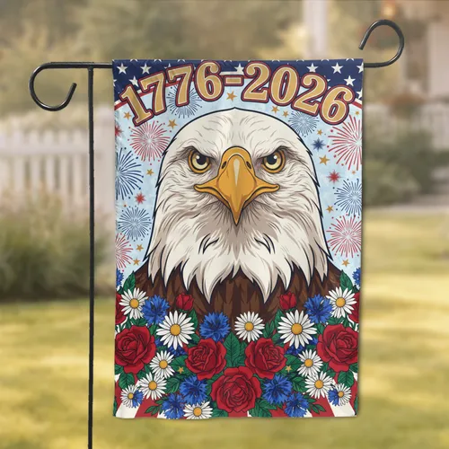 Bald Eagle American Flag 1776-2026 - USA 250th Anniversary Independence Day Gift for Veterans Garden Flag