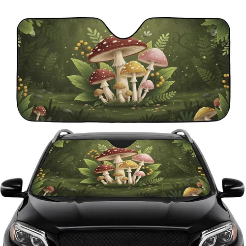 Woodland Mushrooms Forest Dragonfly Car Interior Upgrade Car Sunshade