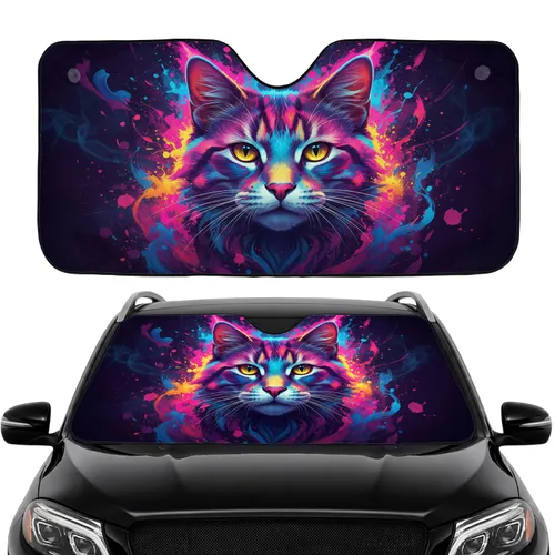 Cosmic Cat Head - Car Interior Upgrade for Feline Lover Car Sunshade