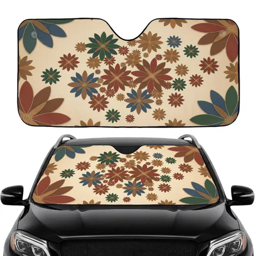 Continuous Field Geometric Flowers Almond Petal - Car Interior Upgrade Car Sunshade
