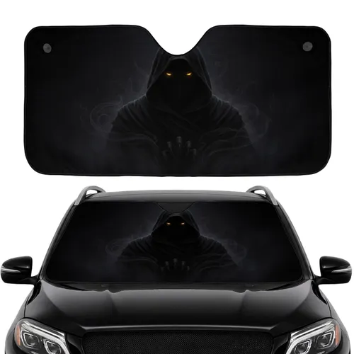 Mysterious Cloaked Entity Glowing Eyes - Car Interior Upgrade Car Sunshade